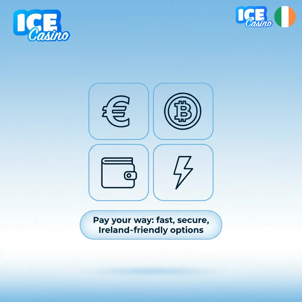 Ireland-friendly EUR payments: Visa, MasterCard, Skrill, Neteller, Binance Pay, crypto.