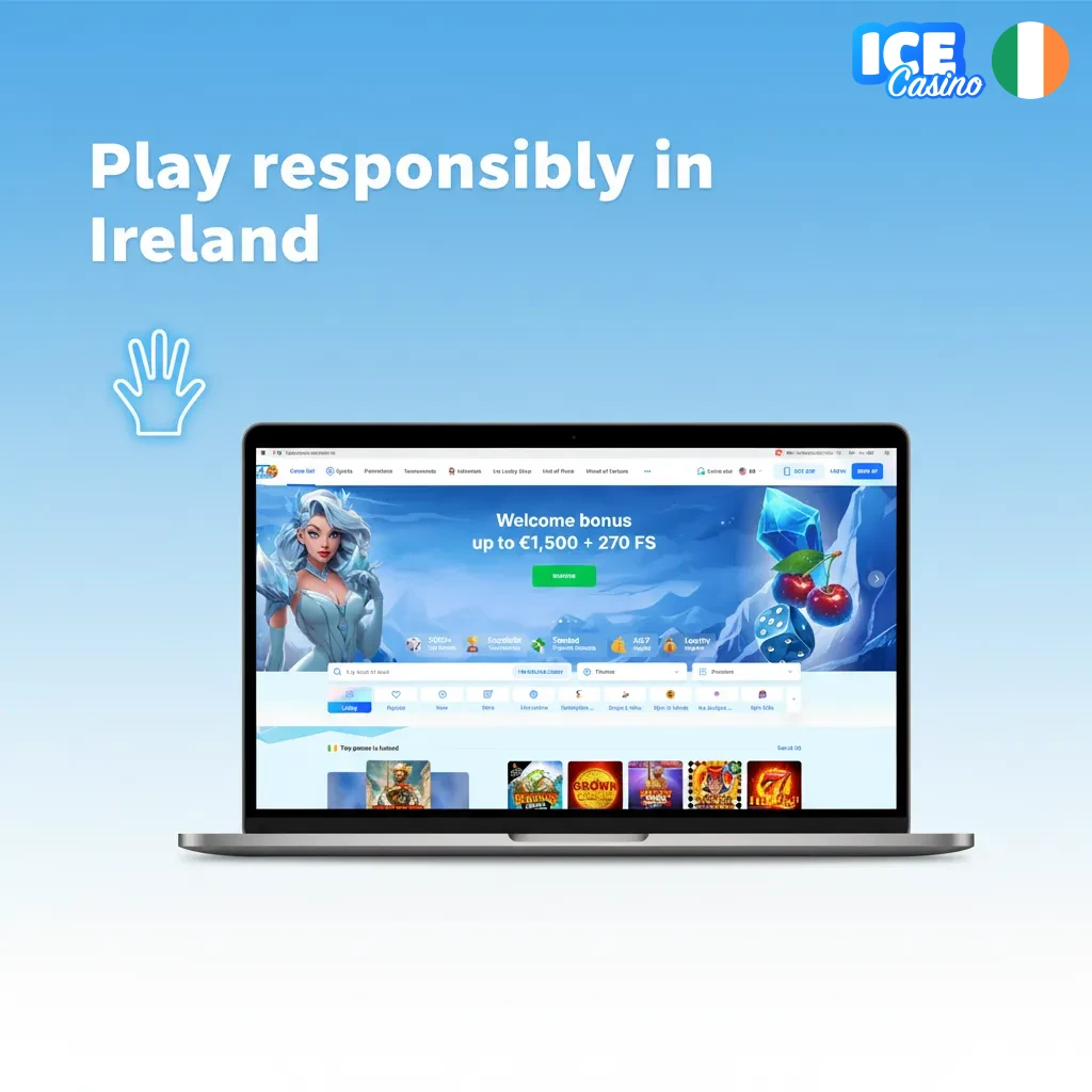 Responsible play: set limits, take breaks, self-exclude, help links in footer.