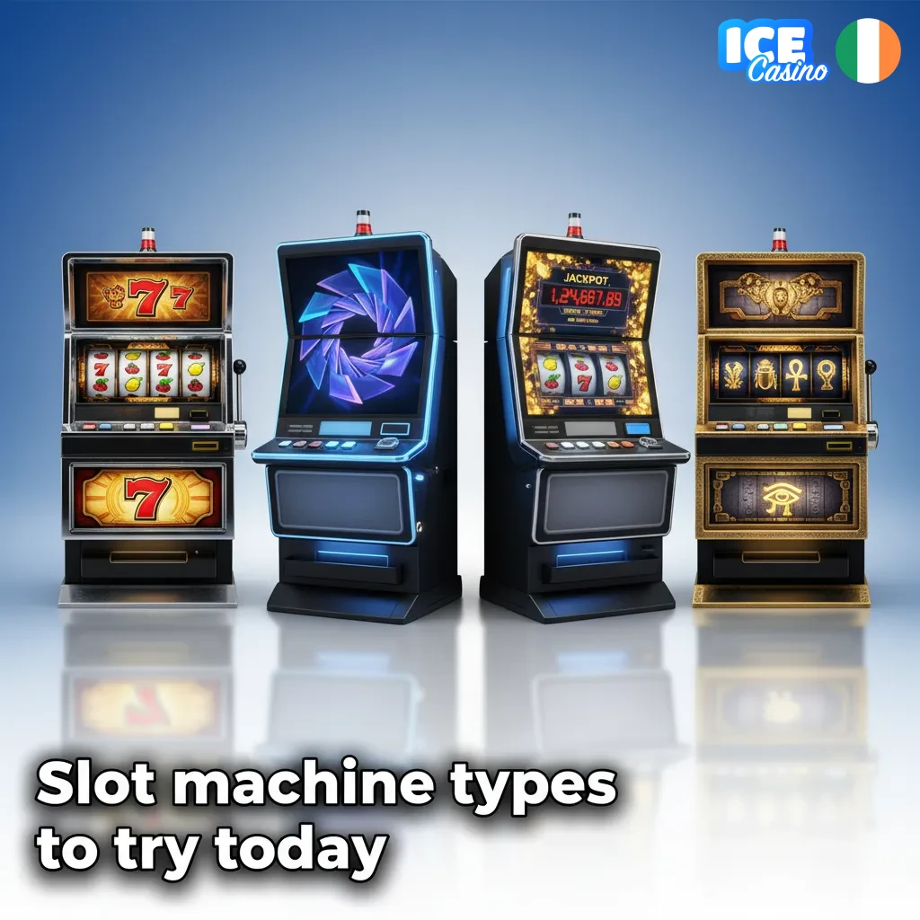 Ice Casino slot types: classic, video, Megaways, jackpots, Hold & Win, Cluster, branded.